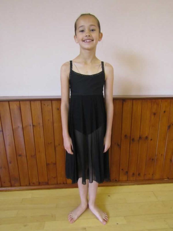 Child Black leotard with attached overlay