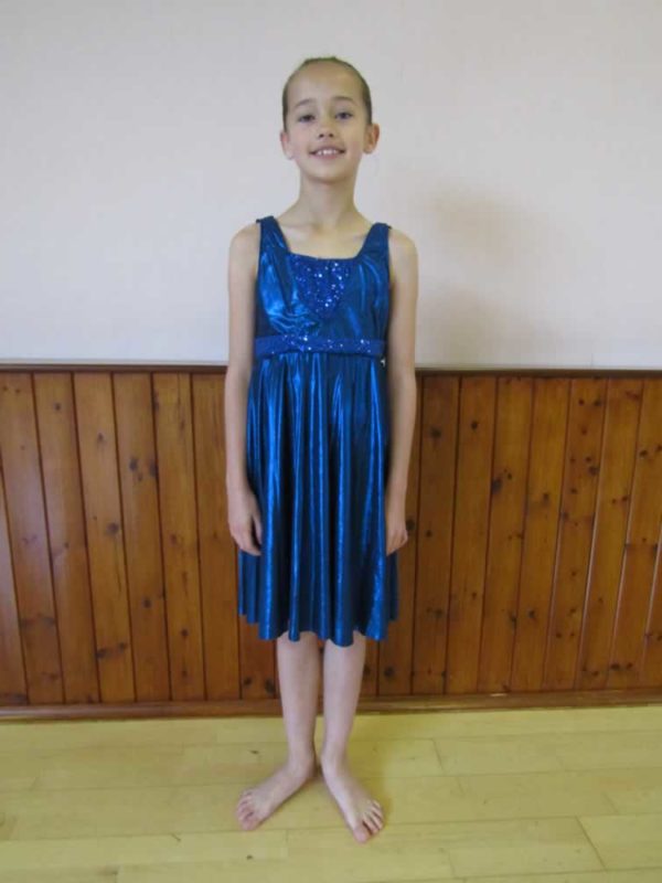 Child blue shiny dress