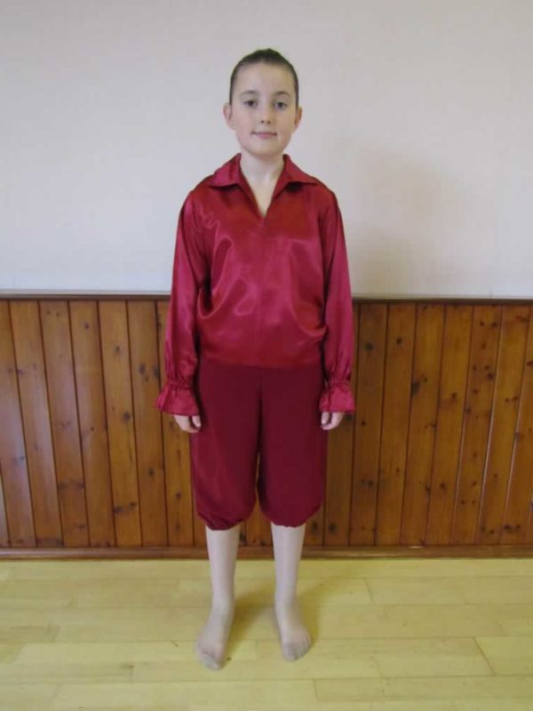 Child Burgundy Victorian shirt and trousers