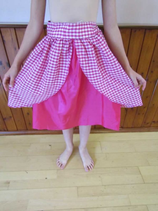 Child Gingham skirt with coloured layer