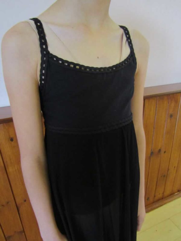 Child Black leotard with attached overlay